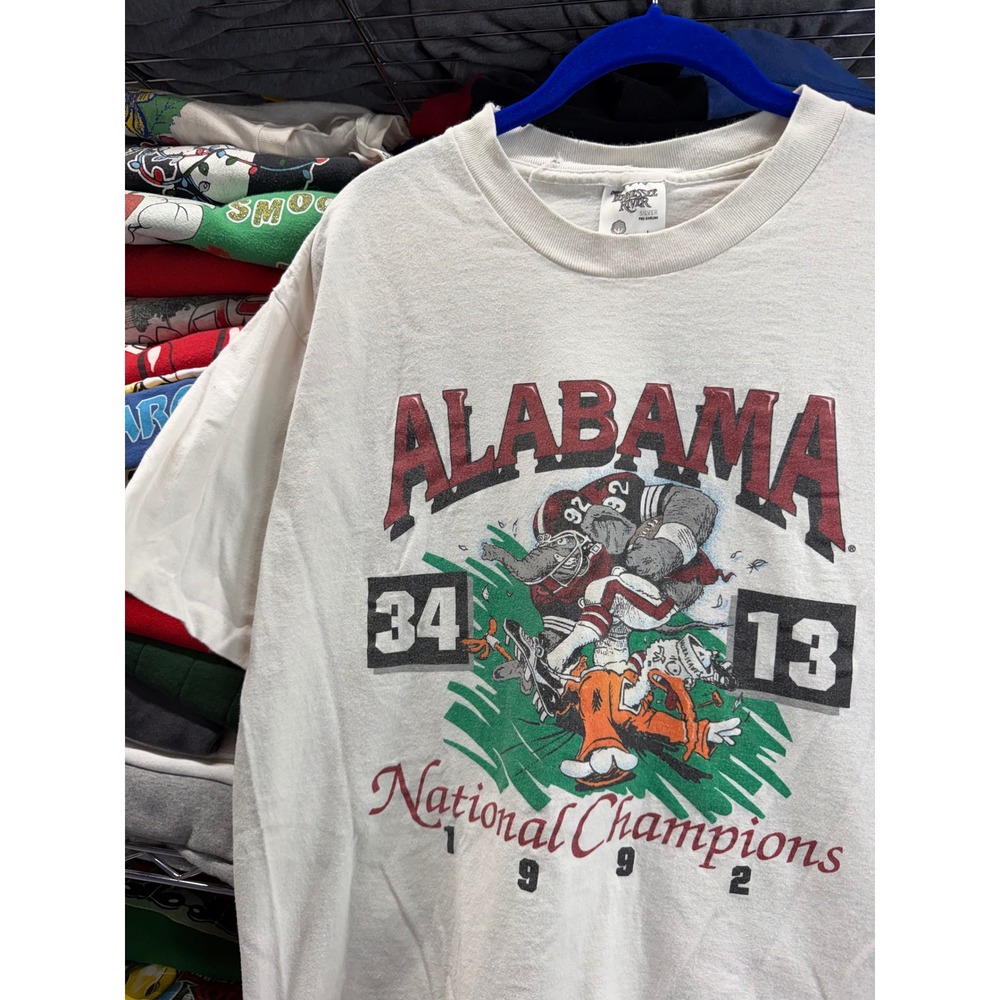 Vintage 1992 Alabama Crimson Tide National Champions T-Shirt Tennessee River L